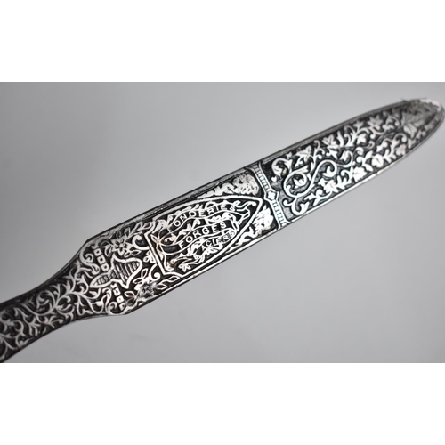 69 - A French Cast Metal Letter Opener Inscribed for A. Dalifol, Paris, 23.5cm Long