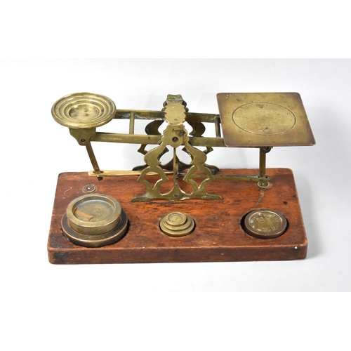 74 - A Late Victorian/Edwardian Sampson Mordan of London Desktop Postage Scales in Brass with Unrelated W... 