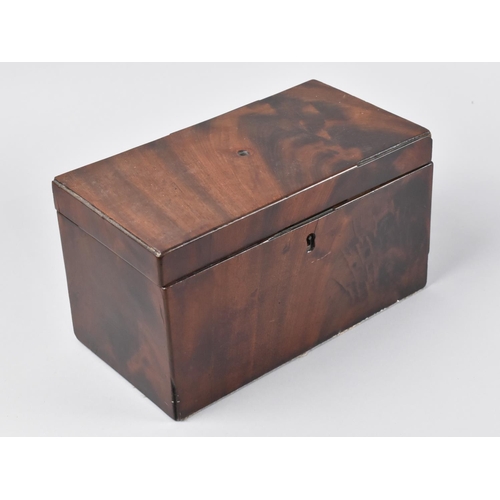 9 - A 19th Century Mahogany Three Division Tea Caddy, the Inner Tea Box Lids Require Some Attention, 23.... 