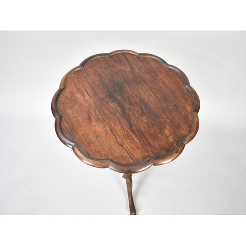 90 - A William IV Rosewood Tripod Table with Barley Twist Supports, 53cm Diameter and 71cm High