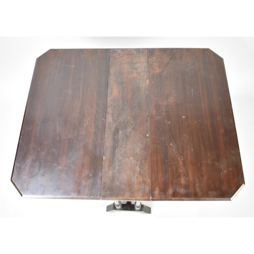 95 - An Edwardian Mahogany Drop Leaf Sutherland Table with Turned Supports, 61cm Long