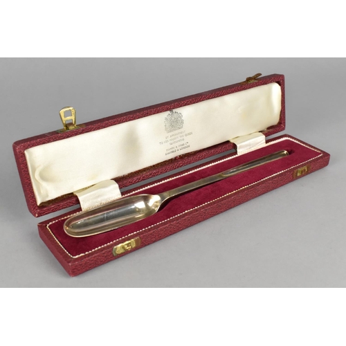 27 - A Silver Marrow Scoop by Francis Howard Ltd, Sheffield Hallmark, in Mappin & Webb Fitted Box