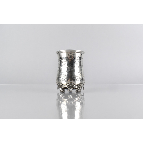 43 - A Victorian Silver Christening Mug by John Yapp and John Woodward, The Body with Engraved Scrolls an... 