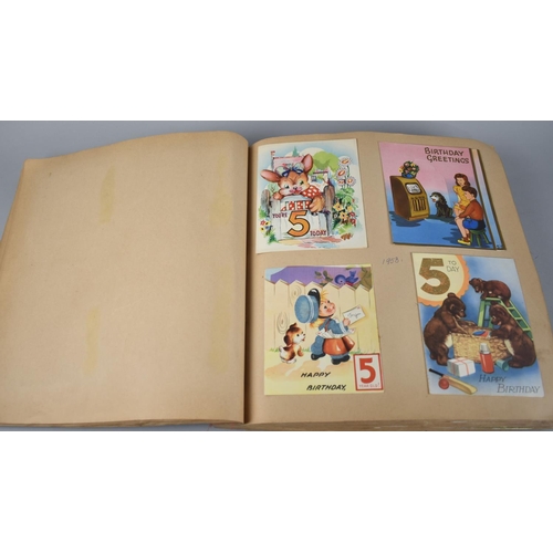 222 - A Large Scrapbook Containing the Birthday Cards Received by 