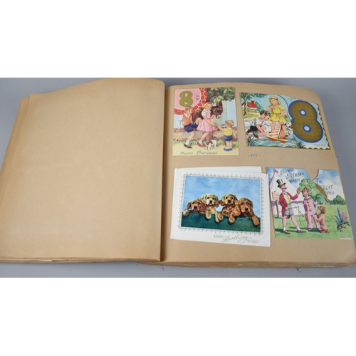 222 - A Large Scrapbook Containing the Birthday Cards Received by 