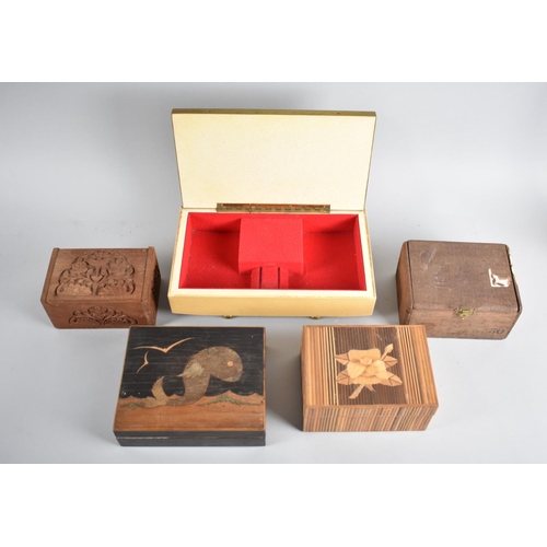 226 - A Collection of Five Various Jewellery and Cigar Boxes