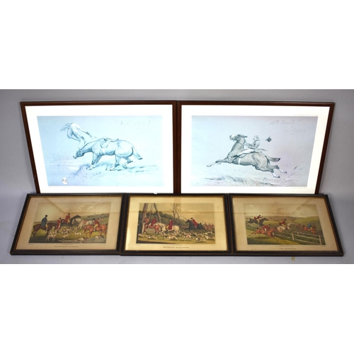 233 - A Collection of Three Plus Two Fox Hunting Prints After Alken and David Nightingale