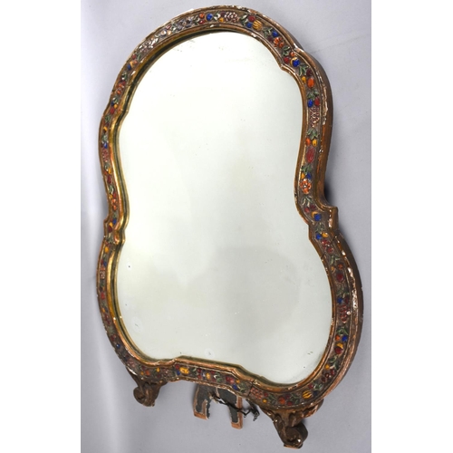 237 - A Victorian Painted Giltwood and Gesso Easel Back Dressing Table Mirror, 64cm high and 49cm Wide