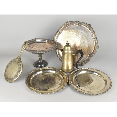 241 - A Collection of Silver Plate to Include Two Salvers, Lidded Jug, Dressing Table Mirror etc