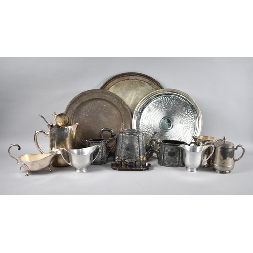 248 - A Collection of Various Silverplate to Include Lidded Jugs, Three Piece Tea Set, Tankards, Sugar Bow... 