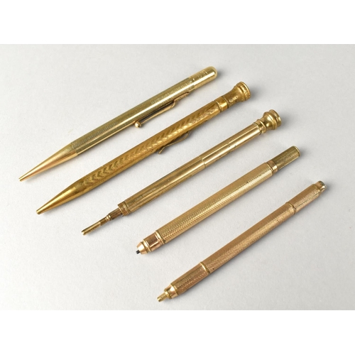 30 - A Collection of Five Mechanical Propelling Pencils Including Mabie Todd