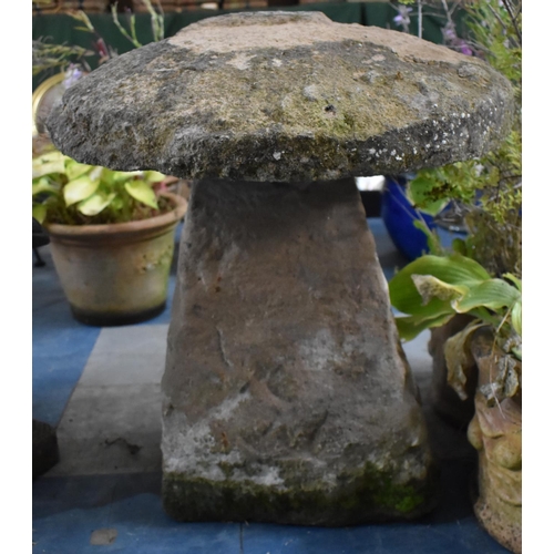 422 - An Early Carved Sandstone Staddle Stone, 56cm high