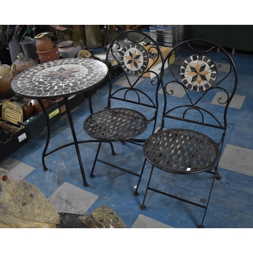 431 - A Garden Patio Table and Chair Set with Mosaic Decoration