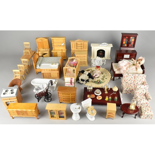 433 - A Collection of Various Dolls House Furniture, Dolls etc