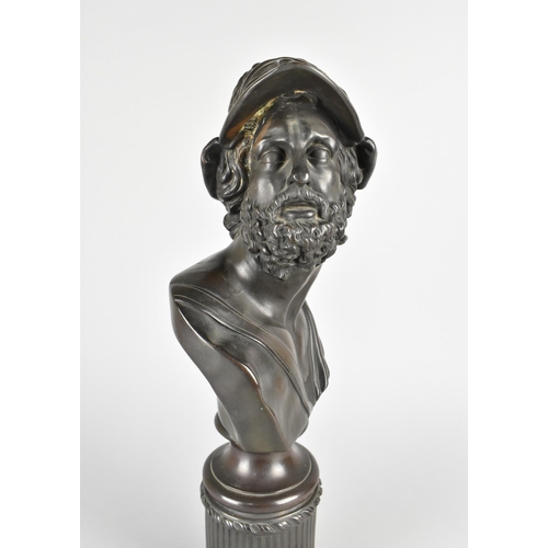 45 - A Bronze Effect Resin Bust of Menelaus After George Servant, 46cm High