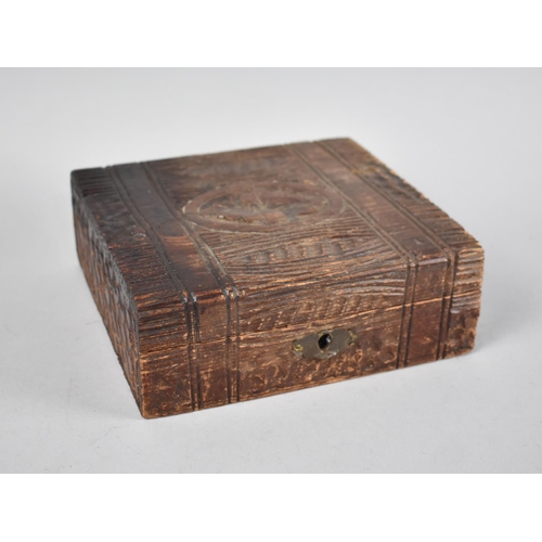 5 - A Mid 20th Century Carved Wooden Box, 18cm Wide