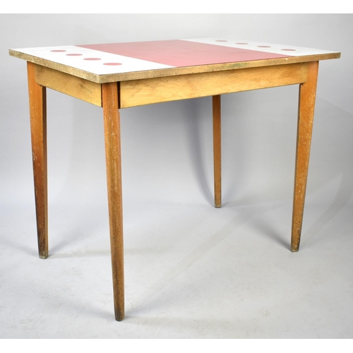 501 - A 1960's/70's Formica Topped Kitchen Table, 91x61cm