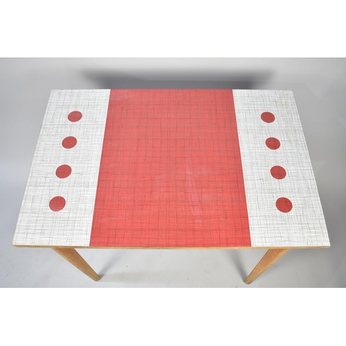 501 - A 1960's/70's Formica Topped Kitchen Table, 91x61cm