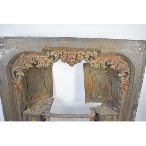 507 - A Late Victorian Cast Iron Inset Fireplace with Moulded Decoration, 89cm x 94cm high