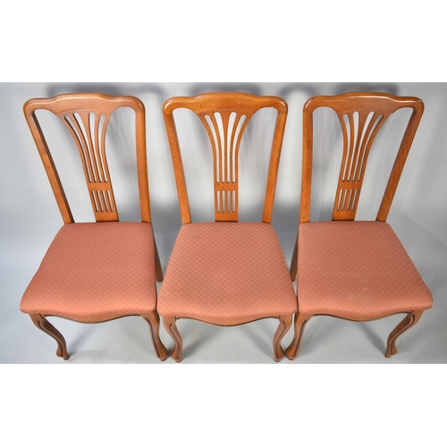 511 - A Modern Set of Six Dining Chairs with Pierced Splats and Two Include Two Carvers