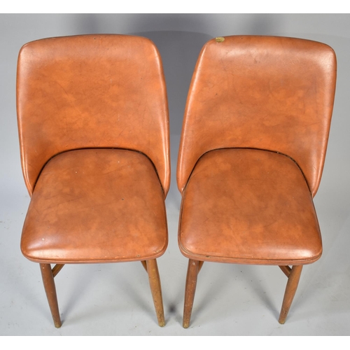 512 - A Pair of Leather Effect Vintage Dining Chairs