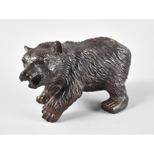 62 - A Heavy Patinated Bronze Study of a Brown Bear, 21cm Long