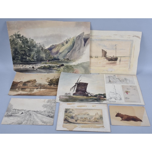 8 - A Collection of 19th Century Watercolours, All Unframed