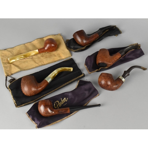 118 - A Collection of Early/Mid 20th Century Briar Pipes with Bags by Briar Woods, Parker Etc