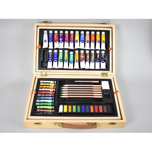 120 - A Reeves Water Colour Painting Set with Cantilevered Inner Trays, 38cms Wide