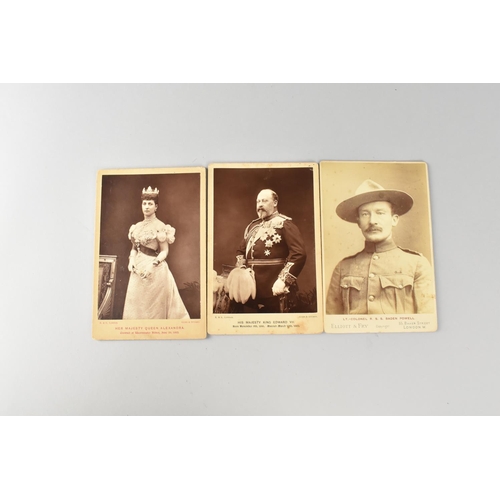 124 - A Collection of Three Late Victorian Photographs of Lieutenant Colonel Baden Powell, King Edward VII... 