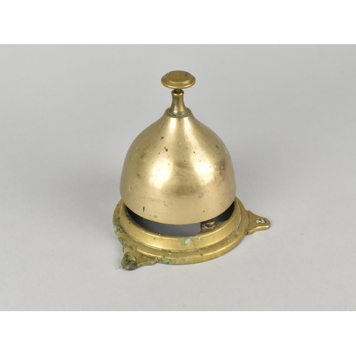 17 - A Vintage Brass Countertop Reception Bell, Working Order