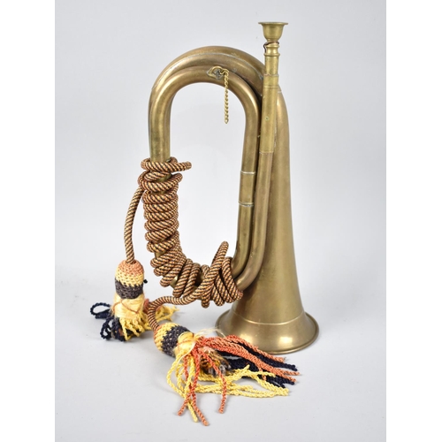 31 - A Brass Military Style Bugle with Rope and Tassel