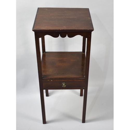 41 - A 19th Century Mahogany Gentleman's Wash Stand with Centre Drawer, Square Supports, 35cms Wide and 8... 