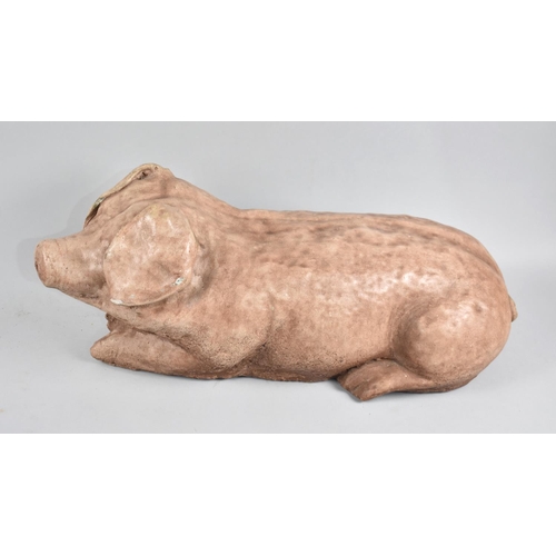 42 - A Heavy Reconstituted Stone Pig, perhaps for Butcher shop display, 50cms Long