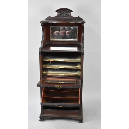 517 - A Late Victorian Mahogany Music Cabinet with Pull Front Purdonium Style Base, Glazed Centre Section ... 