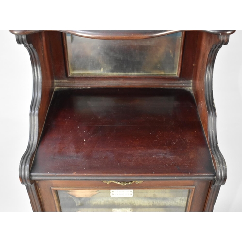 517 - A Late Victorian Mahogany Music Cabinet with Pull Front Purdonium Style Base, Glazed Centre Section ... 