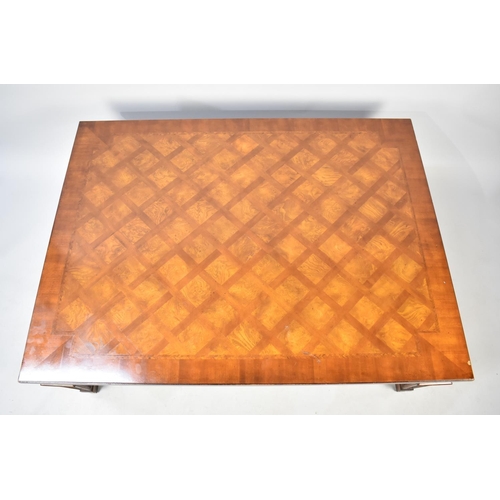 522 - A Modern Inlaid Burr Wood Crossbanded Coffee Table, 132cm x 102cm