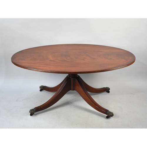 524 - A Modern Oval Mahogany Coffee Table, 120cms Long