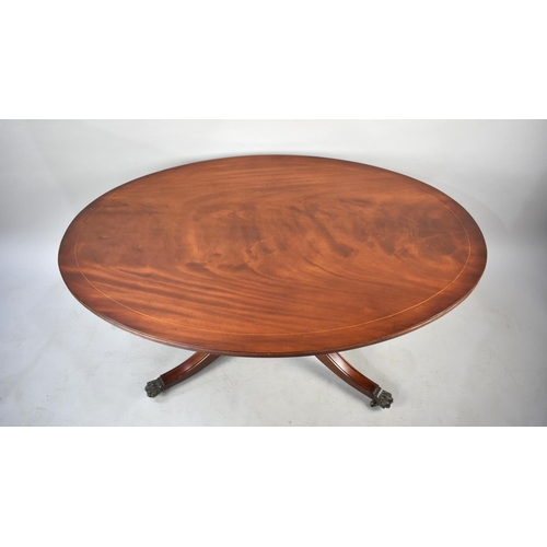 524 - A Modern Oval Mahogany Coffee Table, 120cms Long