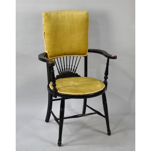 528 - A Late Victorian/Edwardian Ladies High Back Armchair with Circular Seat