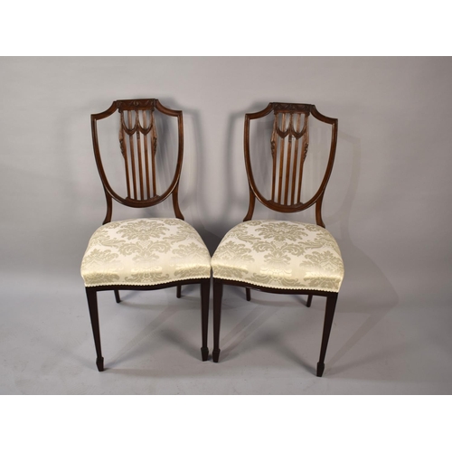 531 - A Pair of Upholstered Shield Back Bedroom Chairs