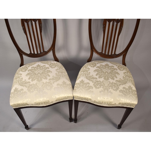 531 - A Pair of Upholstered Shield Back Bedroom Chairs