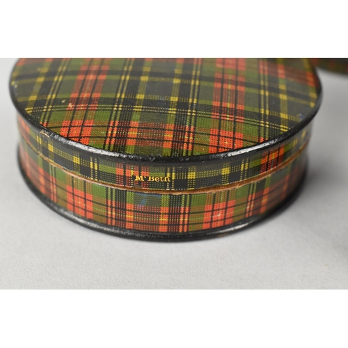 63 - A Collection of Four Tartan Ware Circular Lidded Boxes