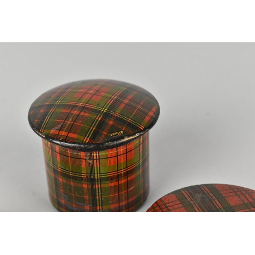 63 - A Collection of Four Tartan Ware Circular Lidded Boxes