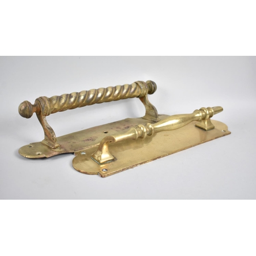 67 - Two Vintage Brass Door Handles, 30cms HIgh