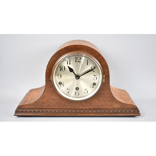 76 - A Mid 20th Century Oak Cased Westminster Chime Mantel Clock