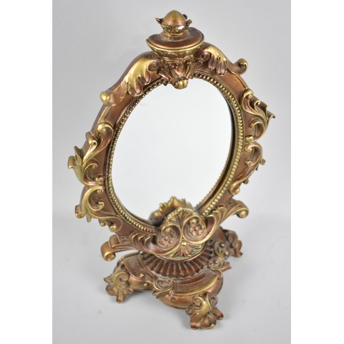 82 - A Modern French Style Ornate Gilt Framed Mirror on Tripod Base, 41cms High