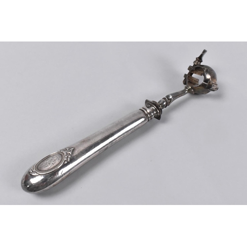 1 - A French Silver Handled 'Manche a Gigot' Stamped with Minerva Mark for 900 Silver