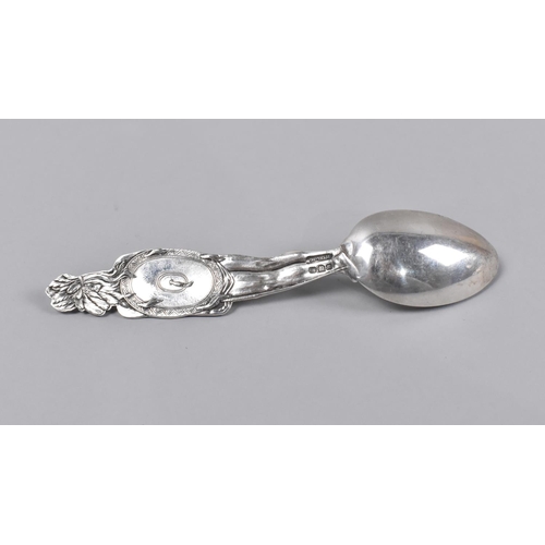 2 - A Sterling Silver Spoon, Handle in the Form of a Native American with Carved Detail Both Sides, Hall... 