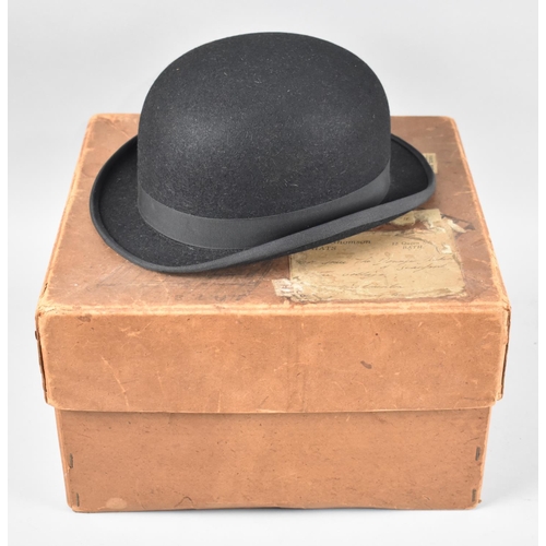 34 - A Vintage Bowler Hat by Dunn and Co, Complete with Original Cardboard Box